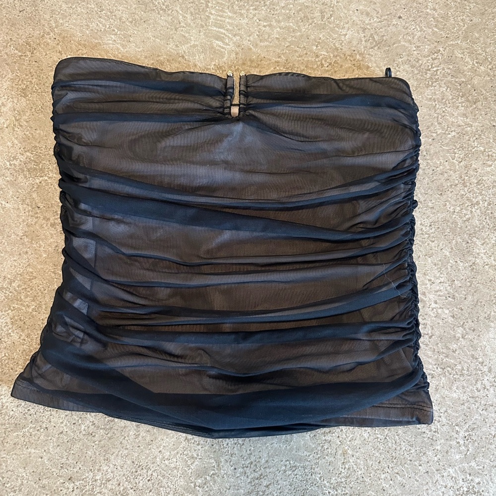 Abercrombie & Fitch Black Ruched Tube Top